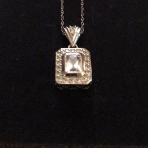 Emerald cut CZ necklace